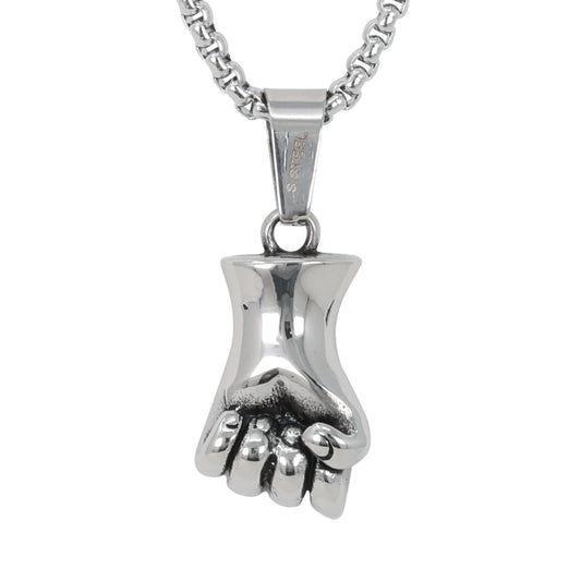 Medium Fist Necklace with 3mm Round Box Chain 24" - SCP-261**