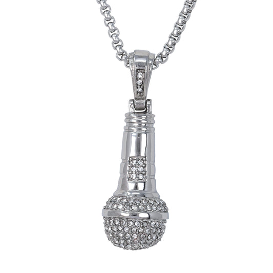 Large Music Necklace with 3mm Round Box Chain 24" - SCP-3029**