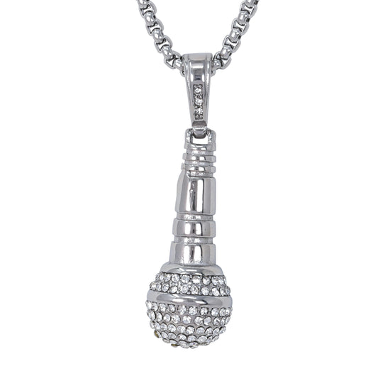 Large Music Necklace with 3mm Round Box Chain 24" - SCP-3030
