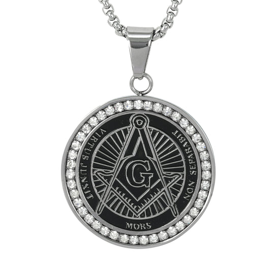 Large Free Mason Necklace with 3mm Round Box Chain 24" - SCP-3046**