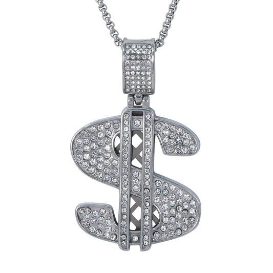 Large Money Necklace with 3mm Round Box Chain 24" - SCP-3066**