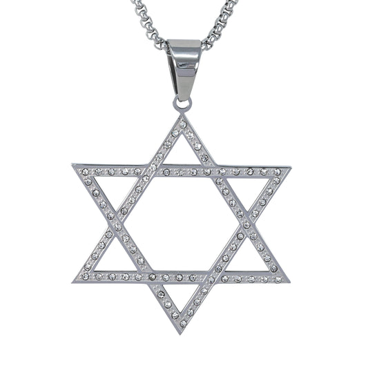 Large Star Necklace with 3mm Round Box Chain 24" - SCP-3124**