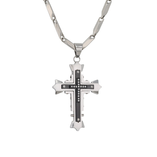 Large Cross Necklace with 4mm Bullet Chain 24" - SCP-731