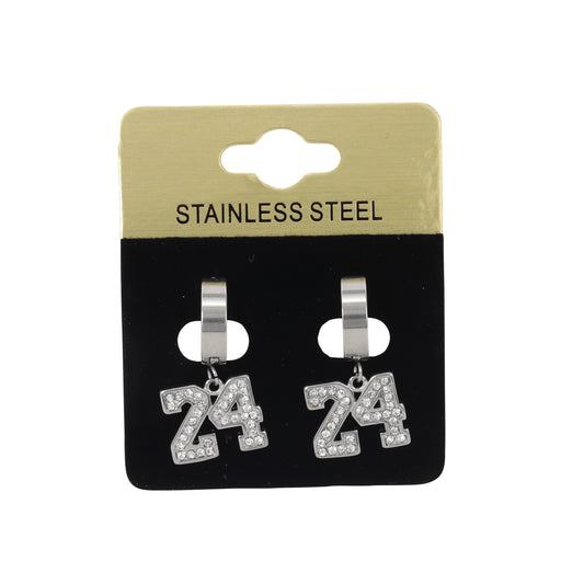 Hanging Number 24 Earring - SE-611
