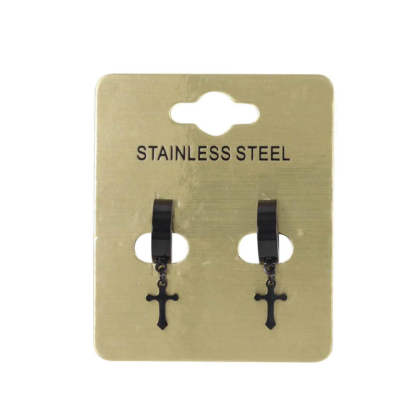 Cross Plain Hoop Earring - SE-61