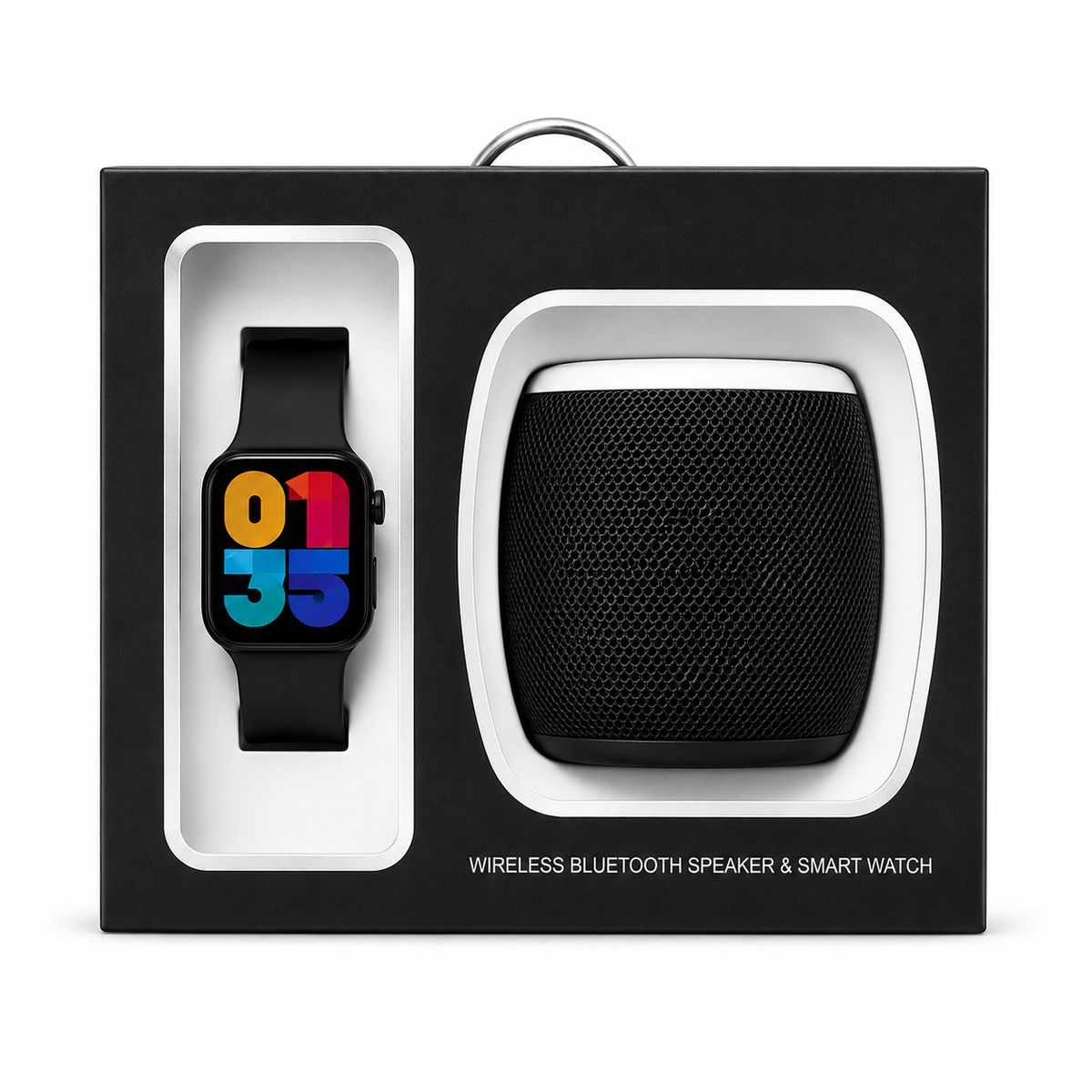 Smart Watch & Wireless Speaker Gift Set SMSP-101 — Black/Black