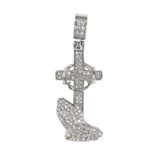 Iced Out Praying Hands Pendant - SP-4072**