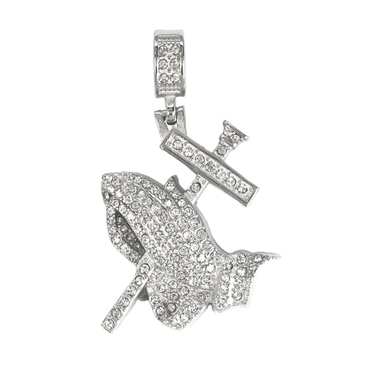 Iced Out Praying Hands Pendant - SP-4079**