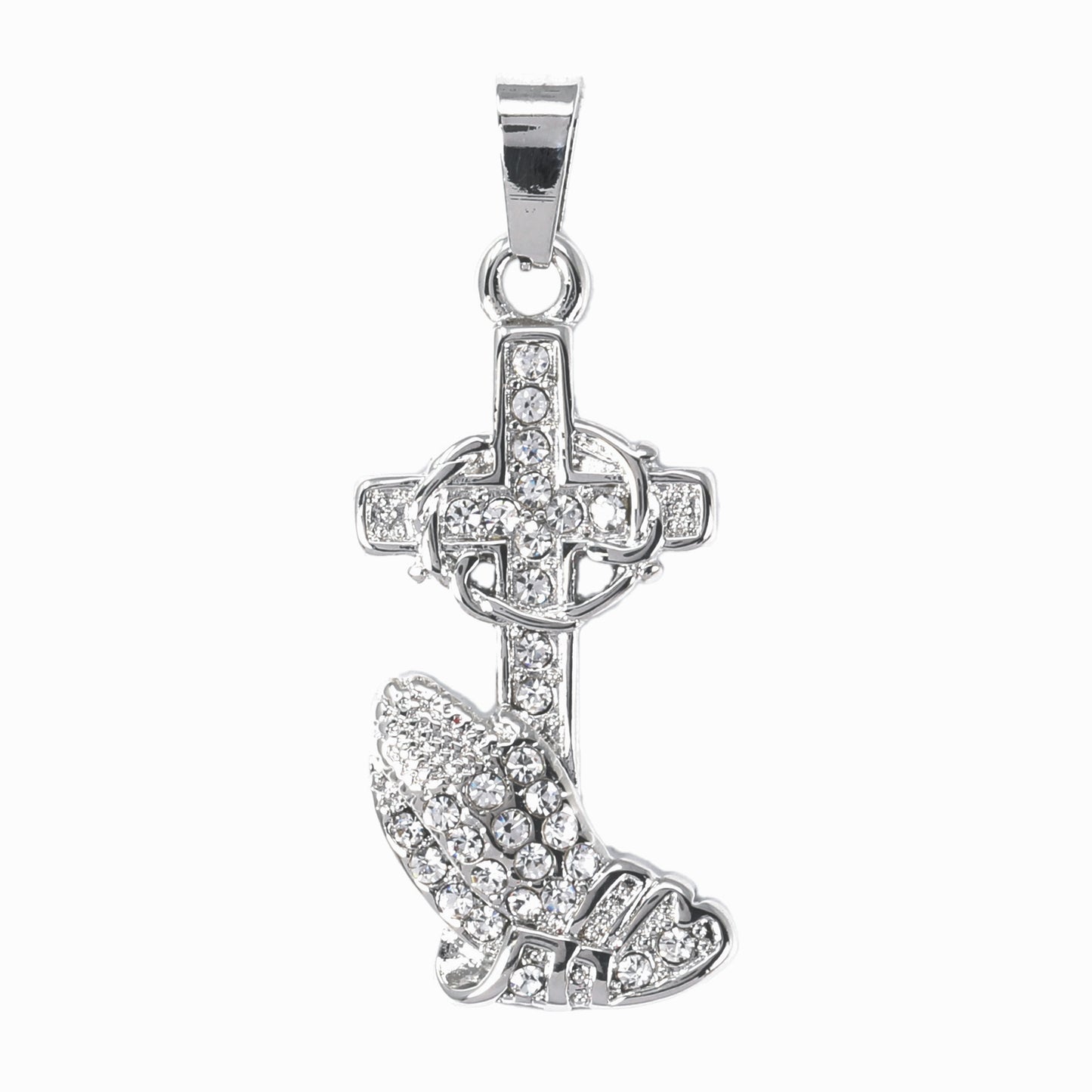 Iced Out Praying Hands Pendant - SP-4156