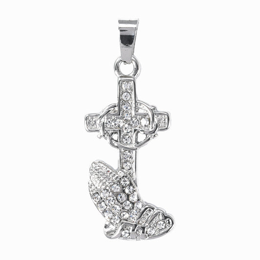Iced Out Praying Hands Pendant - SP-4156