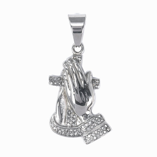 Iced Out Praying Hands Pendant - SP-4213**