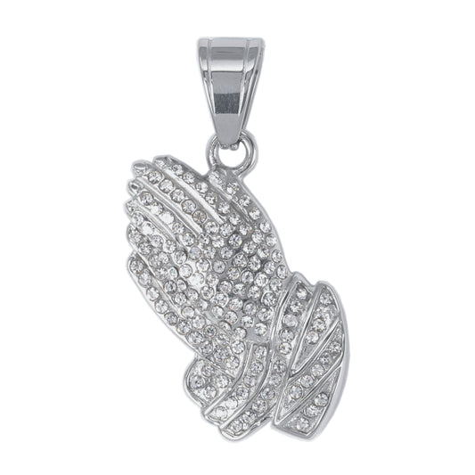 Iced Out Praying Hands Pendant - SP-4246