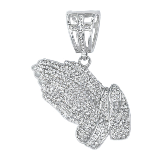 Iced Out Praying Hands Pendant - SP-4248