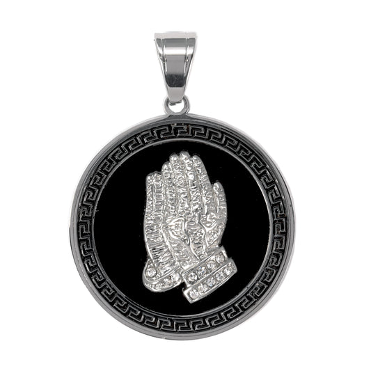 Iced Out Praying Hands Pendant - SP-4255