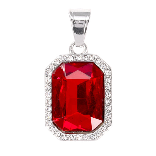 Iced Out Ruby Pendant - SP-4260**