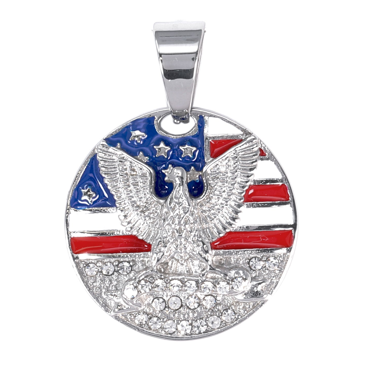 Iced Out American Flag Pendant - SP-4281**