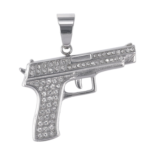 Iced Out Gun Pendant - SP-4295**
