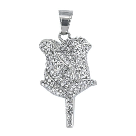 Iced Out Rose Pendant - SP-4322**