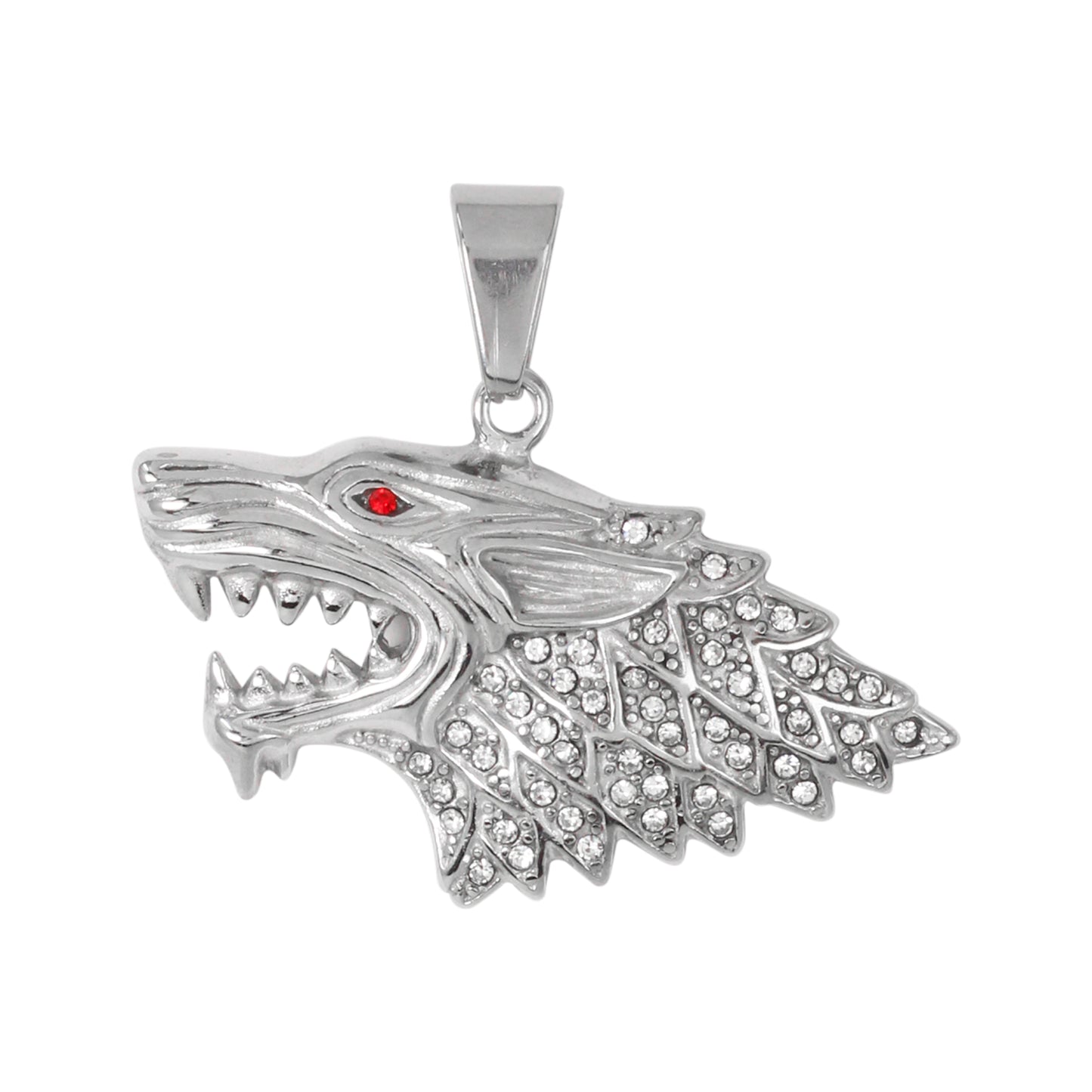 Iced Out Wolf Pendant - SP-4360**