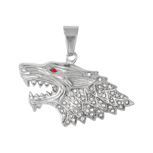 Iced Out Wolf Pendant - SP-4360**