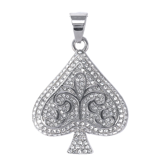 Iced Out Spade Pendant - SP-4376**