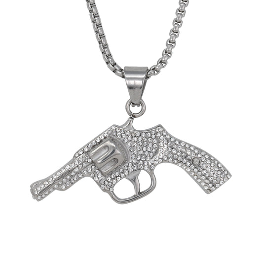 Iced Out Gun Pendant - SP-4382