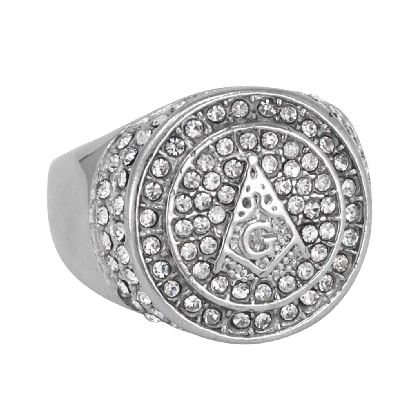 Iced Out Mason Ring - SR-134