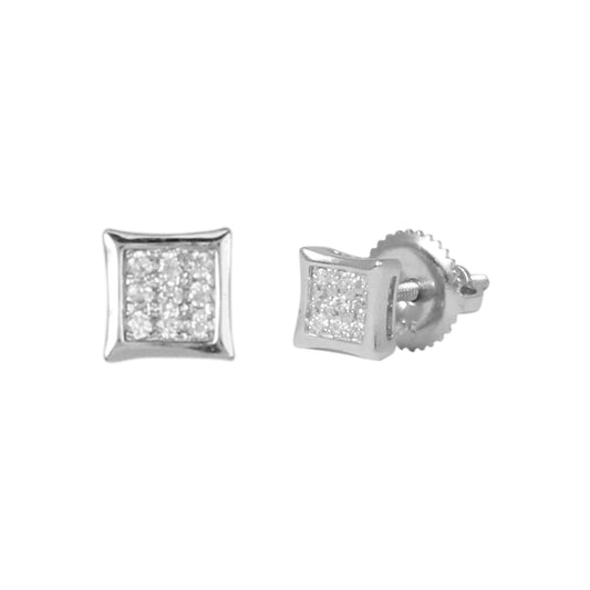 5mm Square Pave Set Cubic Zirconia Earrings - SSE-926