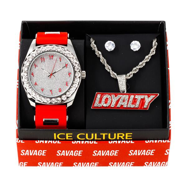 Watch and Loyalty Necklace with Earrings Gift Set - W1K-146