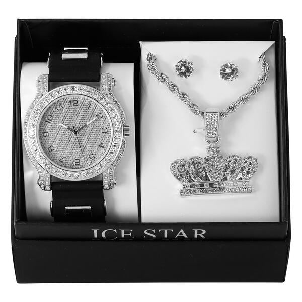 Watch and Royalty Necklace with Earrings Gift Set - W1K2-110