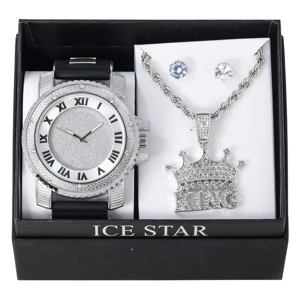 Watch and Royalty Necklace with Earrings Gift Set - W1K2-113