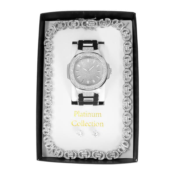 Watch and Iced Out Mariner Chain Gift Set - WCH-126