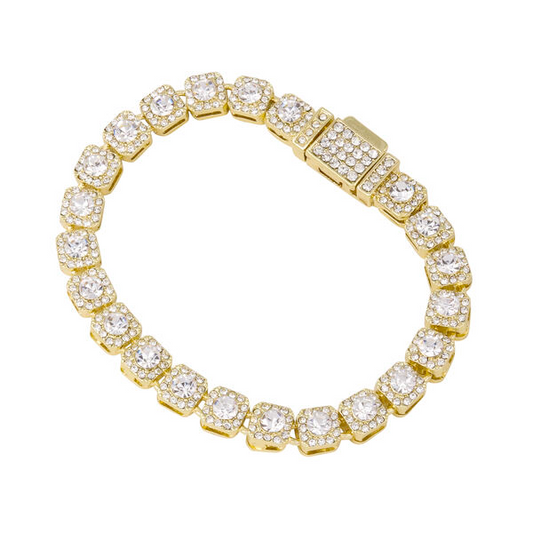 8mm Iced Micro Cluster Bracelet - IOCH-203-B