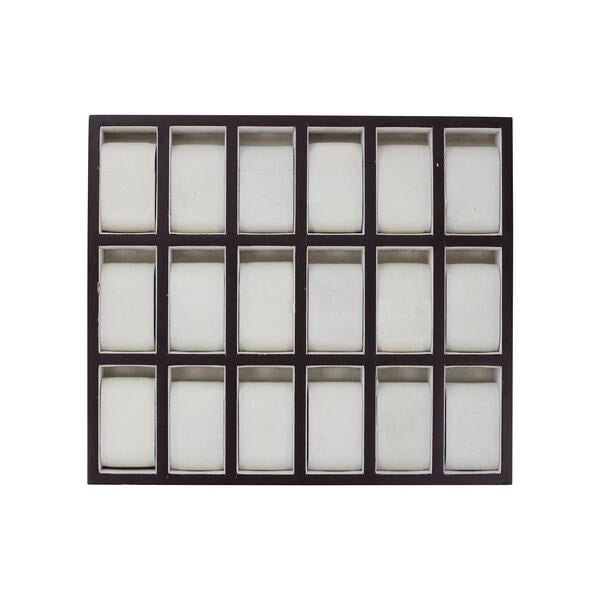 3 ROW 18 PCS DISPLAY WOOD TRAY