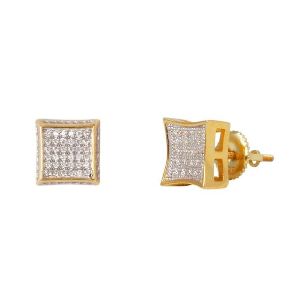 10mm Iced Square Earring Gold