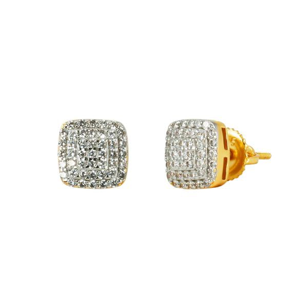 7mm Iced Square Cluster Earrings