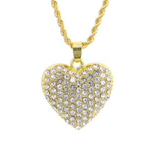Women's Heart Rope Necklace & Earring Set