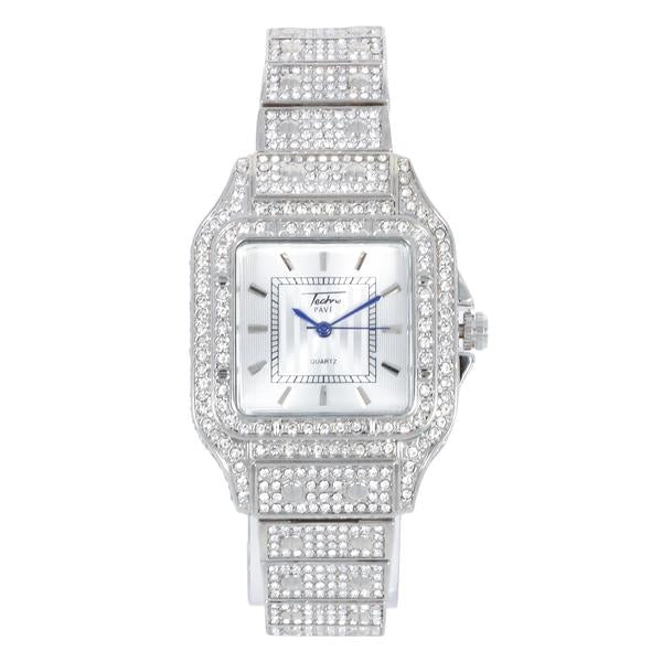 Ladies Iced-Out 34mm Metal Band Watch - 9204-MB