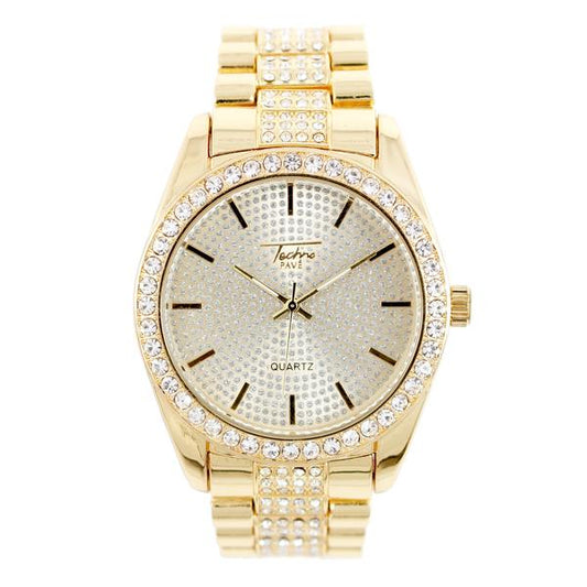 Urban Iced Out 46mm Metal Band Watch - 7794-MB*
