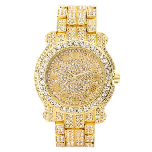 Urban Iced Out 44mm Metal Band Watch - 7341-MB