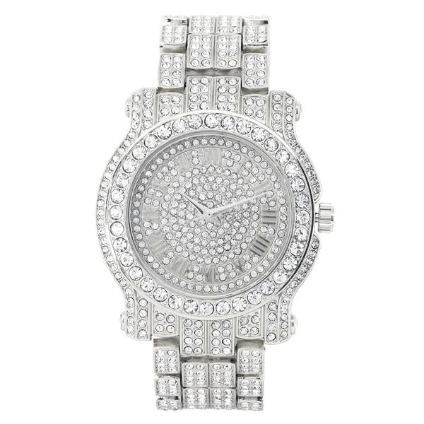 Urban Iced Out 44mm Metal Band Watch - 7341-MB