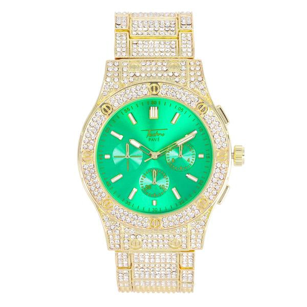 Urban Iced Out 44mm Metal Band Watch - 9195-MB