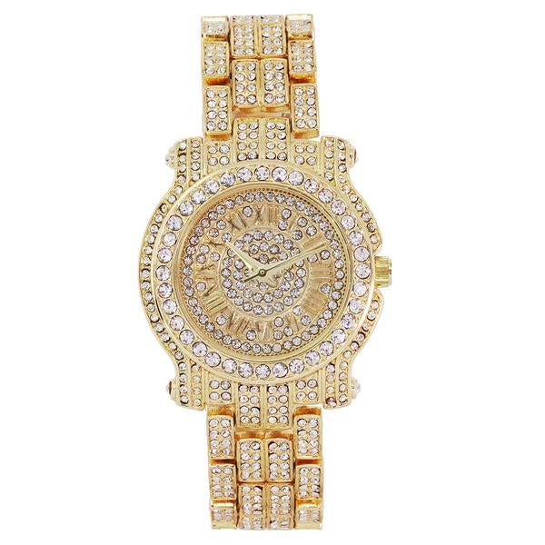 Ladies Iced-Out 35mm Metal Band Watch - 7341L-MB