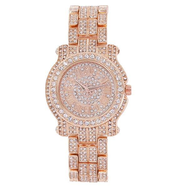 Ladies Iced-Out 35mm Metal Band Watch - 7341L-MB
