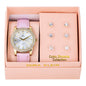 Ladies Leather Watch and Square 3on Studs Set - LW3ER-102
