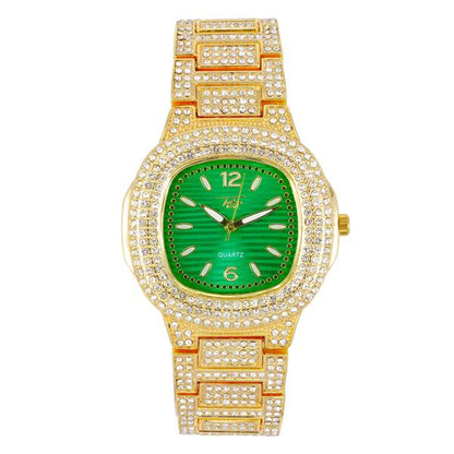 Ladies Iced-Out 40mm Metal Band Watch - 8815-MB