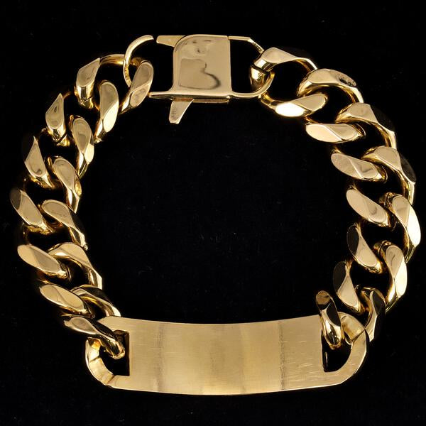 15mm Solid Cuban Id Bracelet - CSBR-405