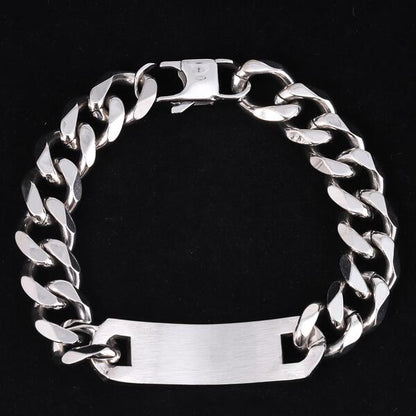 13mm Solid Cuban Id Bracelet - CSBR-404