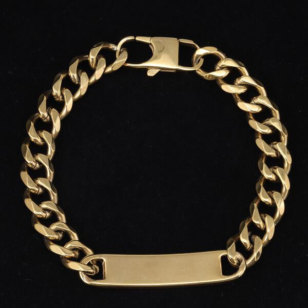 11mm Solid Cuban Id Bracelet - CSBR-403