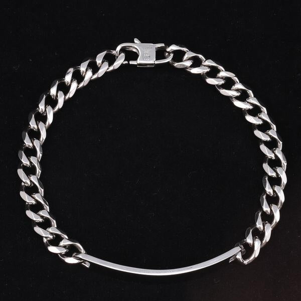 7mm Solid Cuban Id Bracelet - CSBR-401